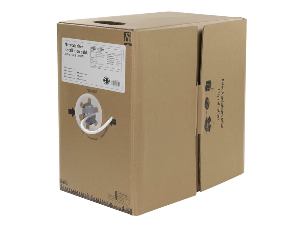 DELTACO - Samlet kabel - 305 m - UTP - CAT 6 - hvit
