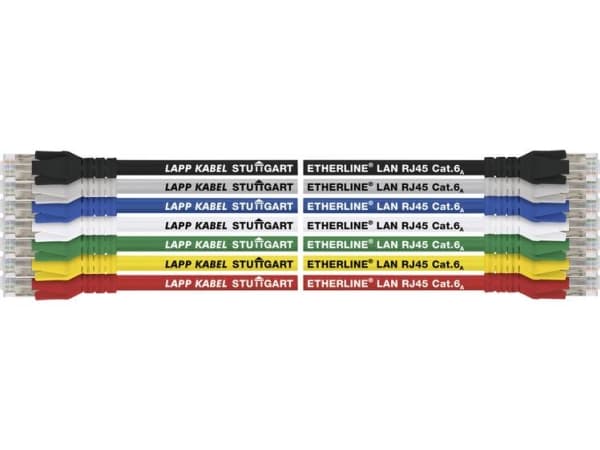 LAPP RJ45 Netværk Tilslutningskabel CAT 6A S/FTP 1.50 m Hvid med låsebeskyttelse, Samlet skærm, Parskærm, Folieskærm, Flammehæmmende, Halogenfri