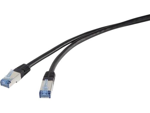 Renkforce RF-4534842, 3 m, Cat6a, S/FTP (S-STP), RJ-45, RJ-45, Svart