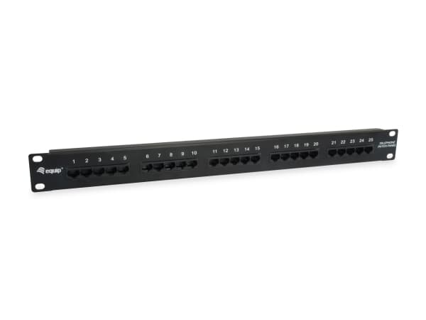 Equip 125298, RJ-45, Cat3, Svart, Rackmontering, 1U, CE