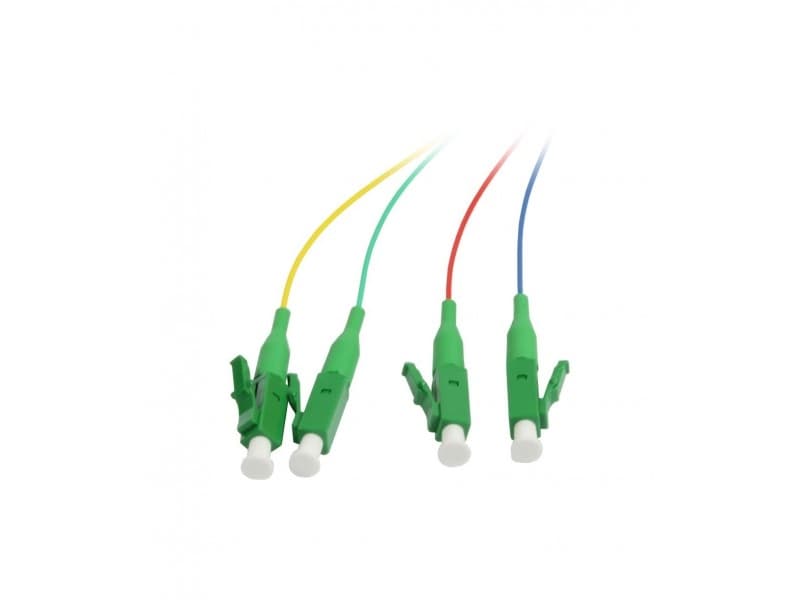 Synergy 21 LWL-Pigtail-LC APC 9/125u 1.5mtr. OS2 4-Pack farbig - Kabel - 1,5 m, 1,5 m, OS2, LC, LC, Hane/Hane, Grön