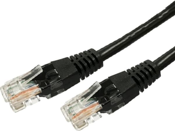 Cat.5e RJ45 UTP kopparplatta 7.5m. svart