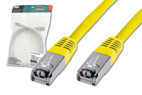DIGITUS Premium - Patch-kabel - RJ-45 (hane) till RJ-45 (hane) - 1 m - SFTP - CAT 5e - startad - gul