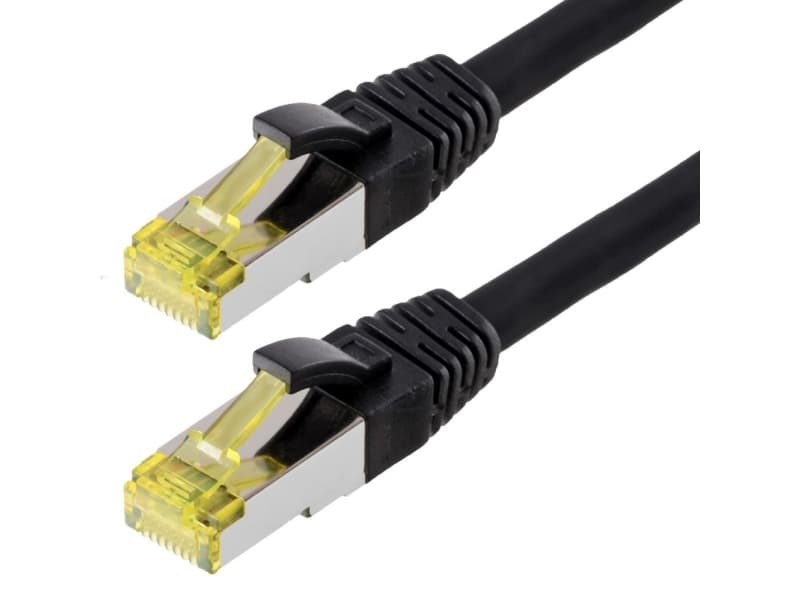 Helos 118125, 10 m, Cat6a, S/FTP (S-STP), RJ-45, RJ-45, Svart