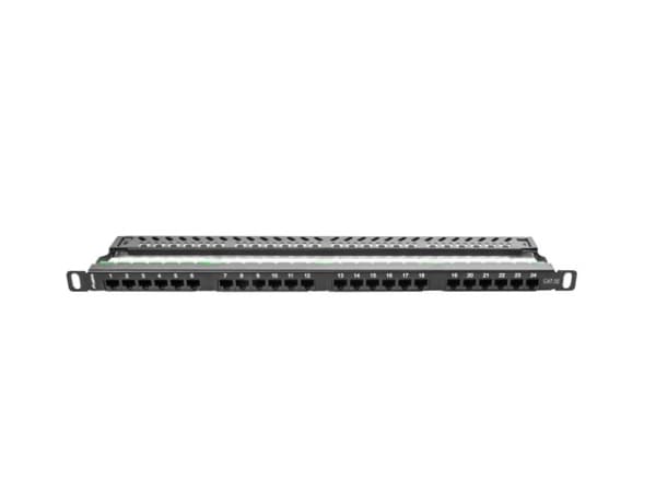 Lanberg PPU5-0024-B, RJ-45, Cat5,Cat5e, Svart, Metall, Stativmontering, 0.5U