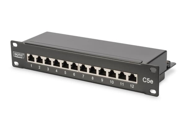 Digitus DN-91512S-G, Gigabit Ethernet, RJ-45, Guld, Cat5e, Grå, Silver, Galvaniserat stål