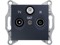 Bild av Schneider Electric Sedna R/TV/SAT, graphite end antenna socket (SDN3501370)