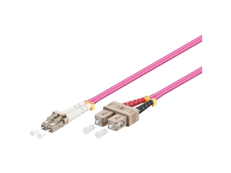 Goobay LC-SC OM4, 10 m, OM4, LC, SC, Hane/Hane, Rosa
