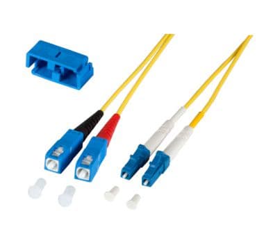 M-CAB LWL - Nettverkskabel - SC-enkeltmodus (hann) til LC-enkeltmodus (hann) - 15 m - 2 mm - fiberoptisk - 9 / 125 micron - OS2 - halogenfri - gul