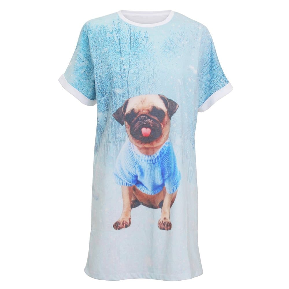 Christmas Shop Womens/Ladies Pug Night Dress