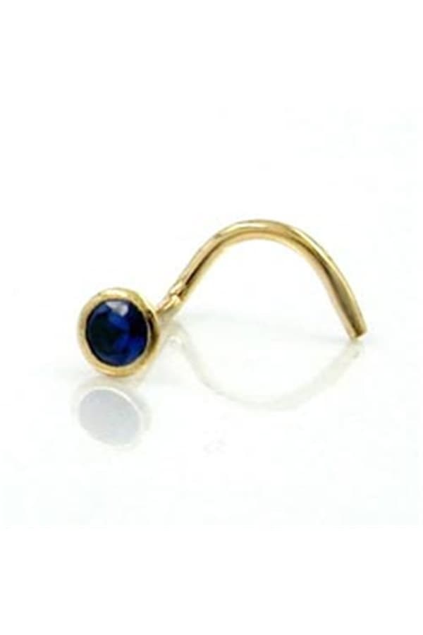 Nose Screw Cubic Zirconia Sapphire 18k Gold - GL430739