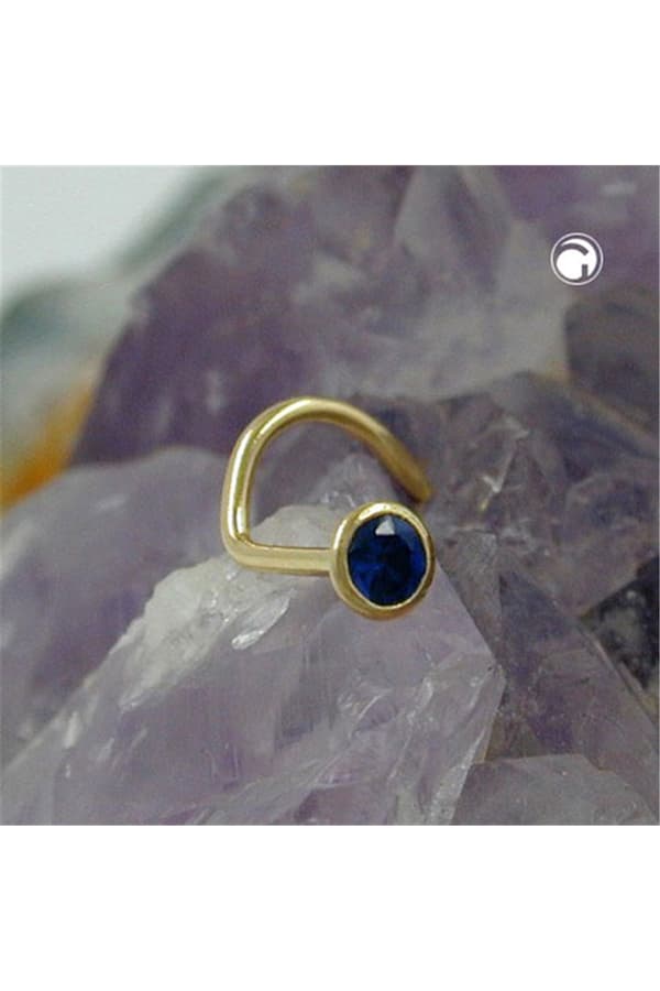 Nose Screw Cubic Zirconia Sapphire 18k Gold - GL430739