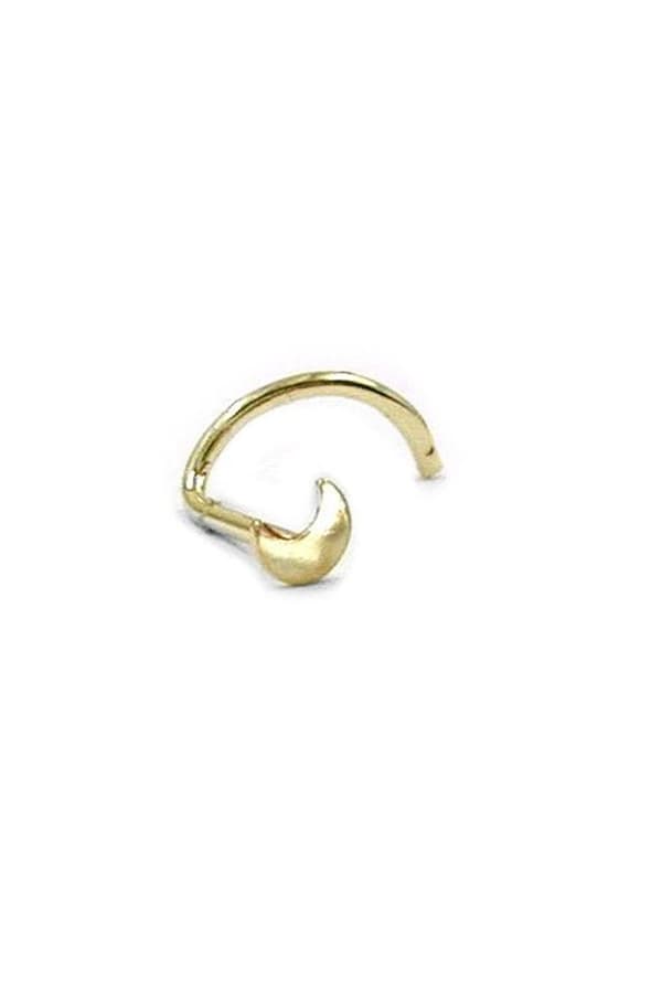 Nose Screw Stud 2.5mm Spiral With Small Moon 14k Gold - GL430516