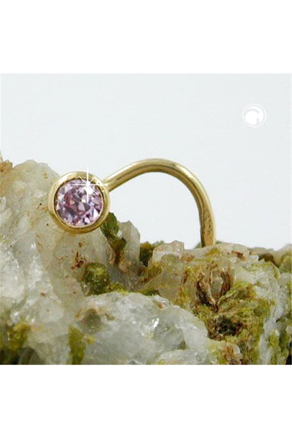 Nose Stud Cubic Zirconia Pink 18k Gold - GL430418