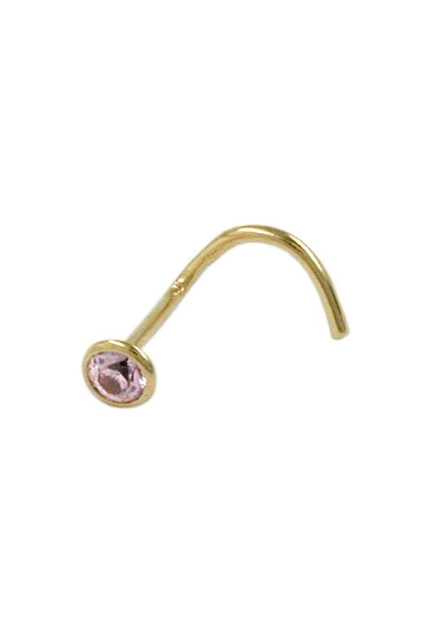 Nose Stud Cubic Zirconia Pink 18k Gold - GL430418