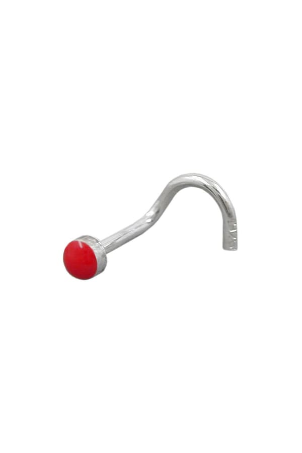 Nose Screw Red Enamel Silver 925 - GL91142