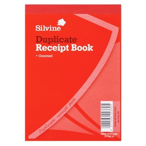 Silvine Duplicera 100 ark kontant kvitto bok (paket med 12)