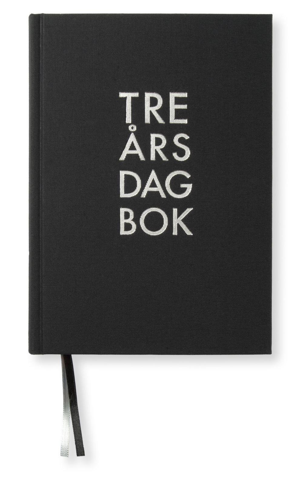 3-Års Dagbok A5 Textil Svart Paperstyle
