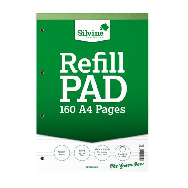 Silvine A4 160 siders smal påfyllningskläd (6 paket)