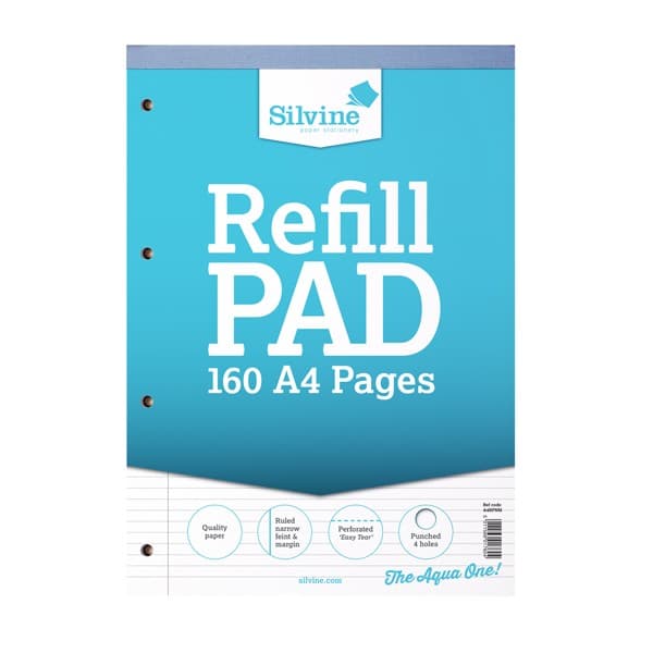 Silvine A4 Refill Pad Smal Feint & Margin (6 paket med 80 ark)