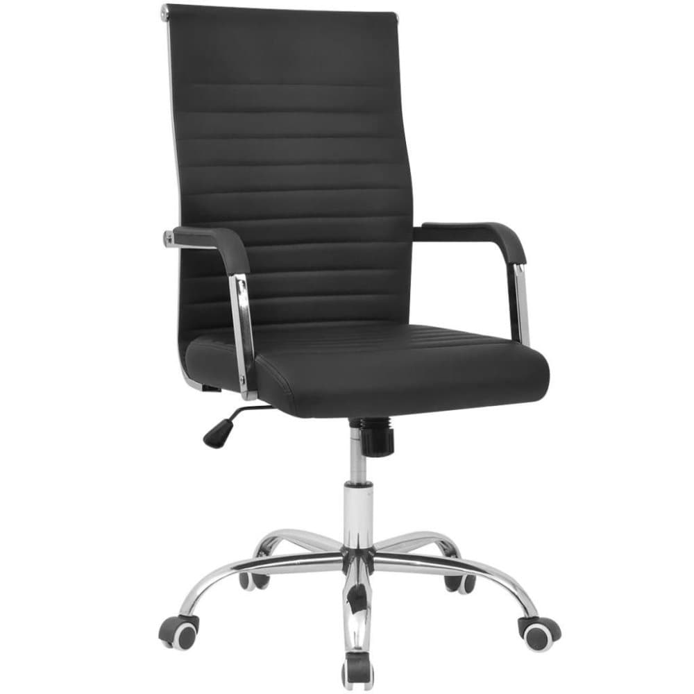 vidaXL kontorstol kunstigt læder 55 x 63 cm sort