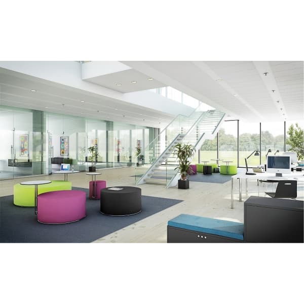 Loungepuf call, med bord, ø 90 cm, sort