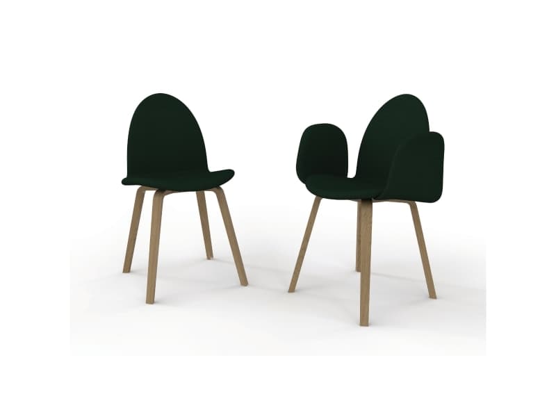 Conference chair w/wooden legs dia48 blk