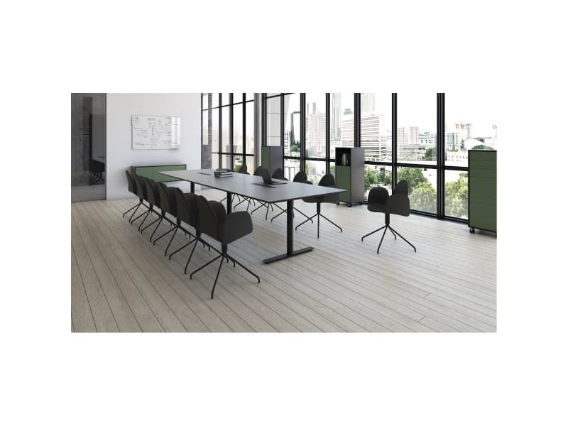 Conf chair w/swivel frame dia48 black