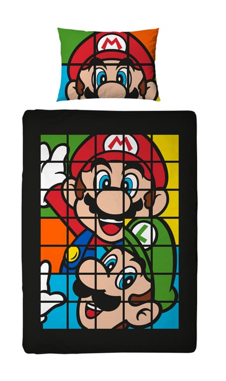 Super Mario Och Luigi Påslakanset Bäddset 135x200 + 48x74cm