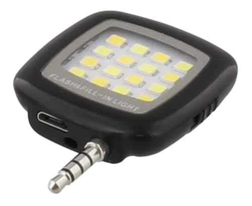 STREETZ Selfie LED Flash For Smartphones, 3.5mm Plug, Black