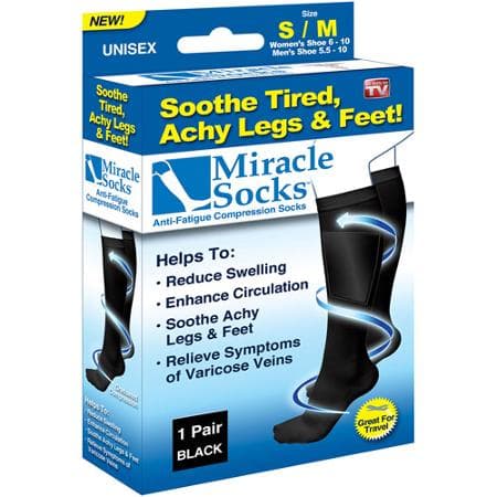 Support / Compression Socks, Miracle Socks, 1 Pair, Black