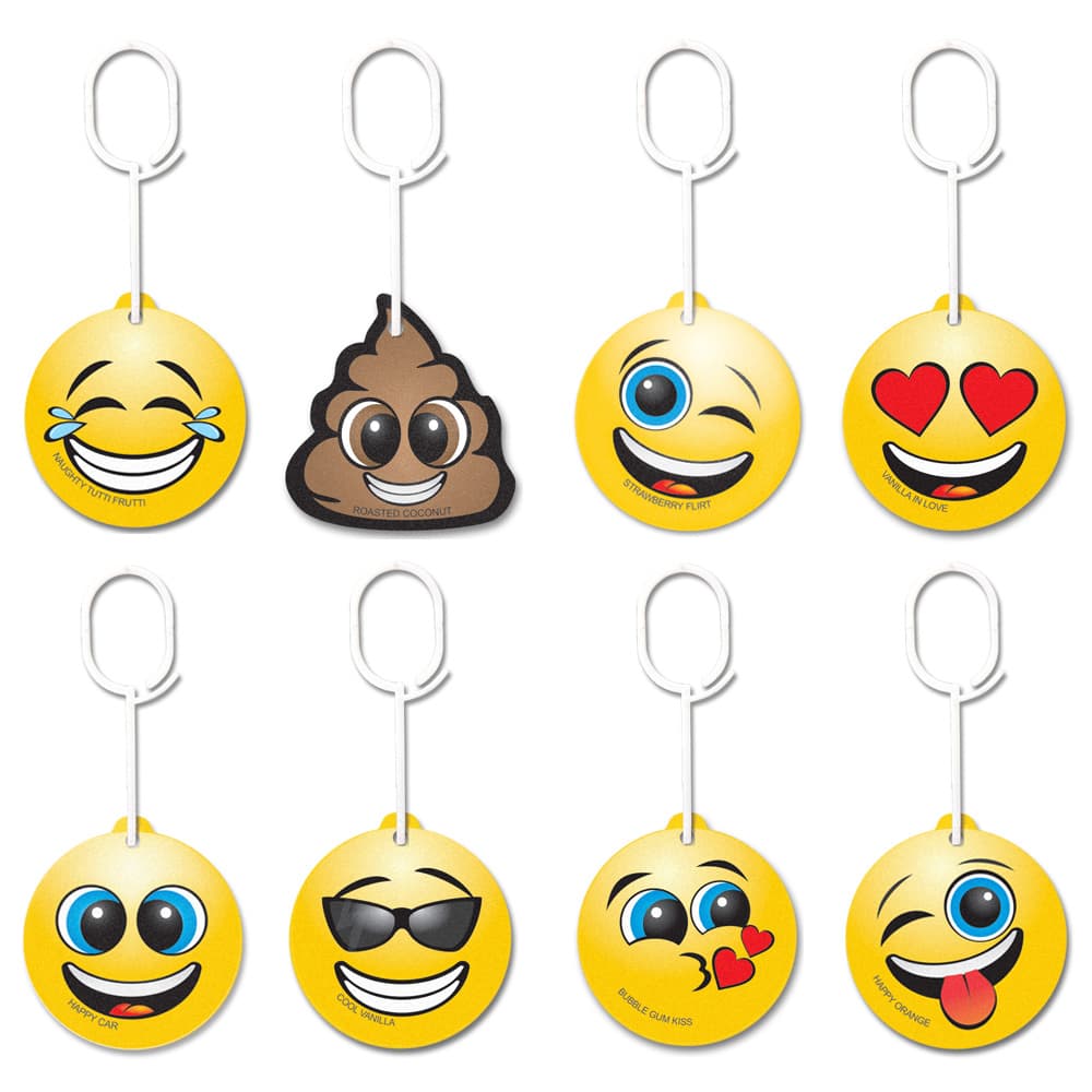 8stk Luftfriskere Dufttræ til bil Emoticon Bundle Pack