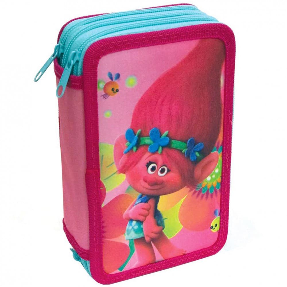 43-pieces Trolls Penaaleita Triple School Set 3D Pencil Case