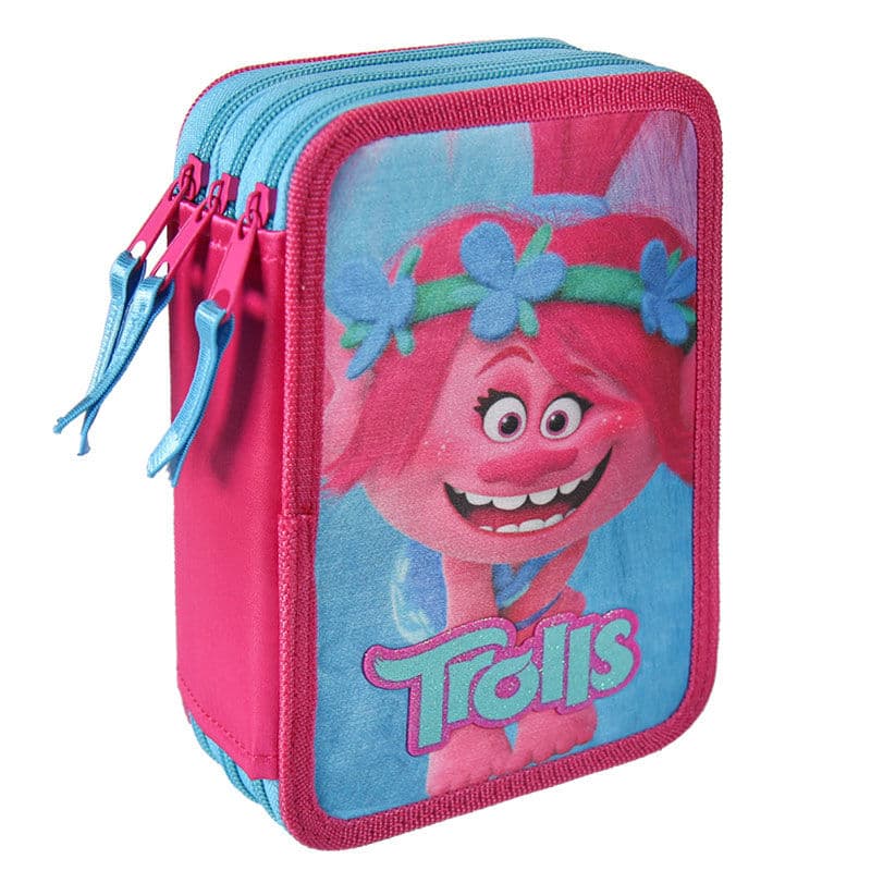 43-pieces Trolls Penaaleita Triple School Set Pencil Case