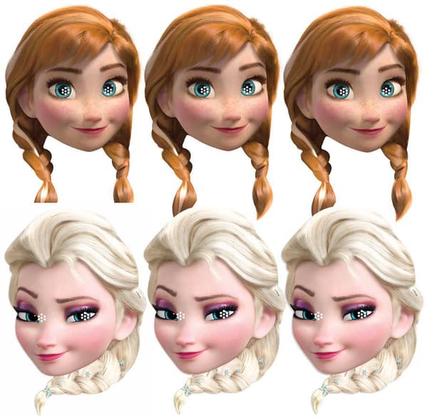 Frozen Anna Elsa  Masks 6pcs