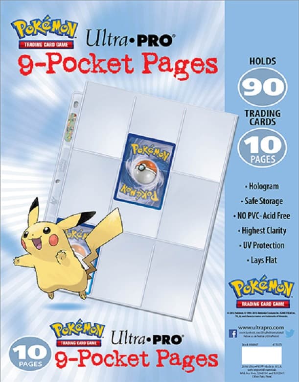 Ultra Pro Pokemon 9 Pocket Collector's Pocket Transparent 10-pakke