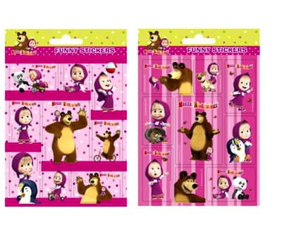 Masha And the Bear Sjove klistermærker Mini klistermærker 3-pak