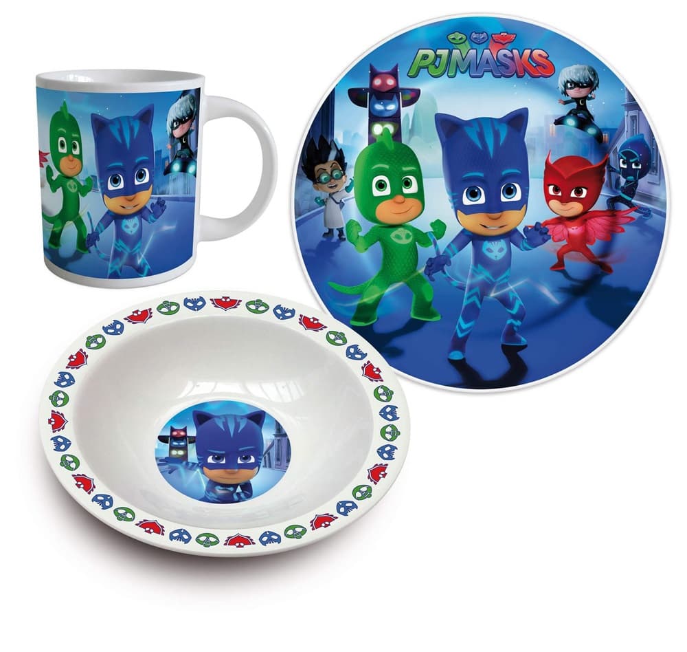 PJ Masks Pyjamasankarit Dinner set lounas asettaa aamiainen asettaa 3 in 1