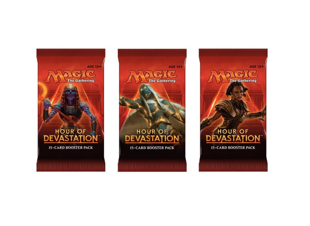 Magic The Gathering: Hour of Devastation Booster 3-pack. kort
