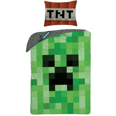 Minecraft Creeper Case Cover Bed 140x200 + 70x90cm