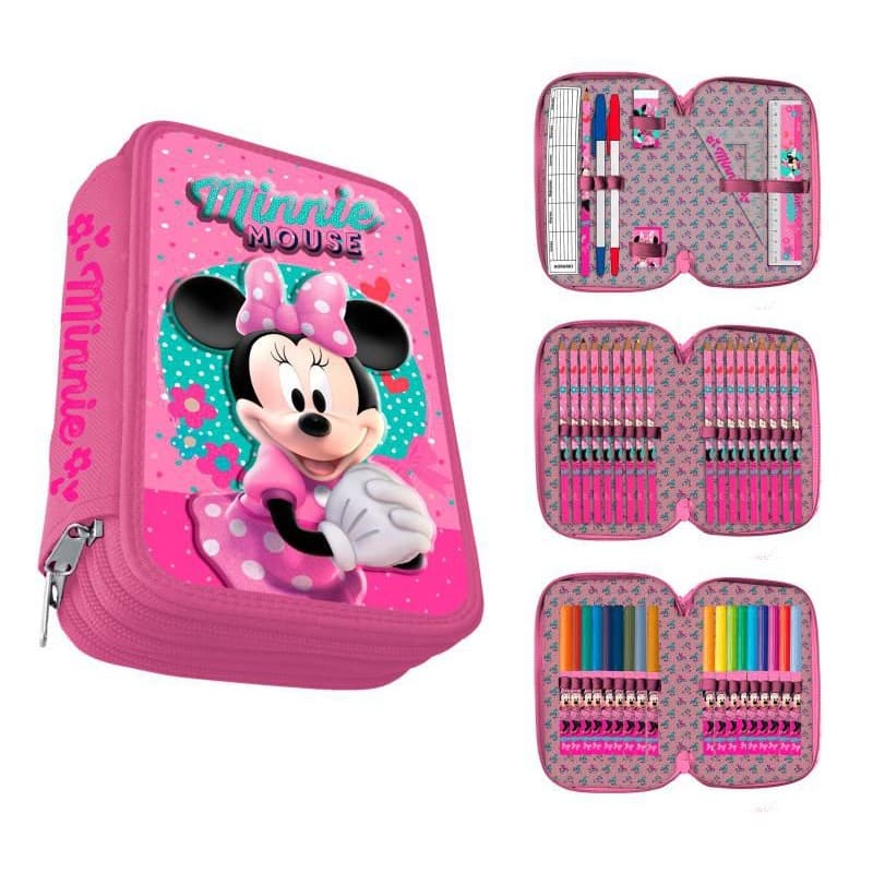 Disney Minnie Mouse 43-pieces Penaaleita Triple School Set 3D Pencil Case