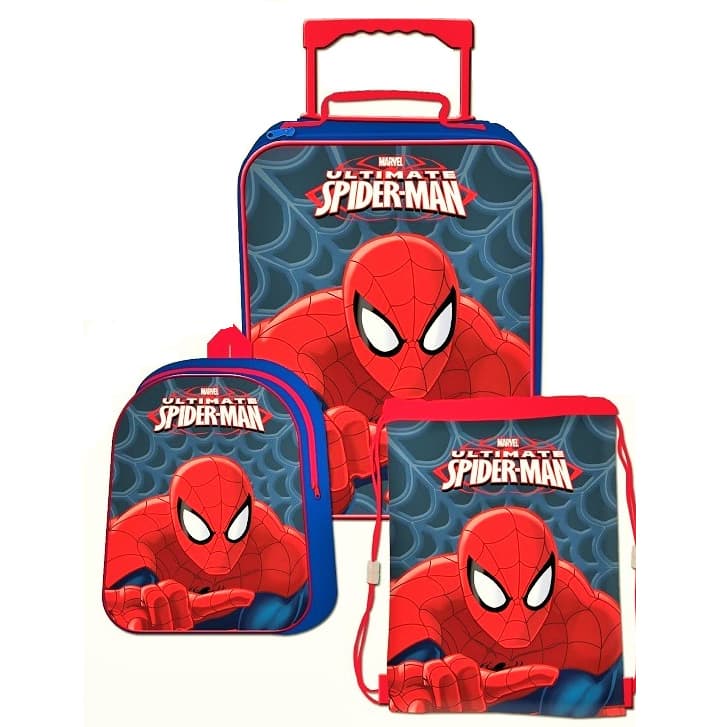 3 i 1 sæt Spiderman Spider Man kuffert rygsæk Gymbag