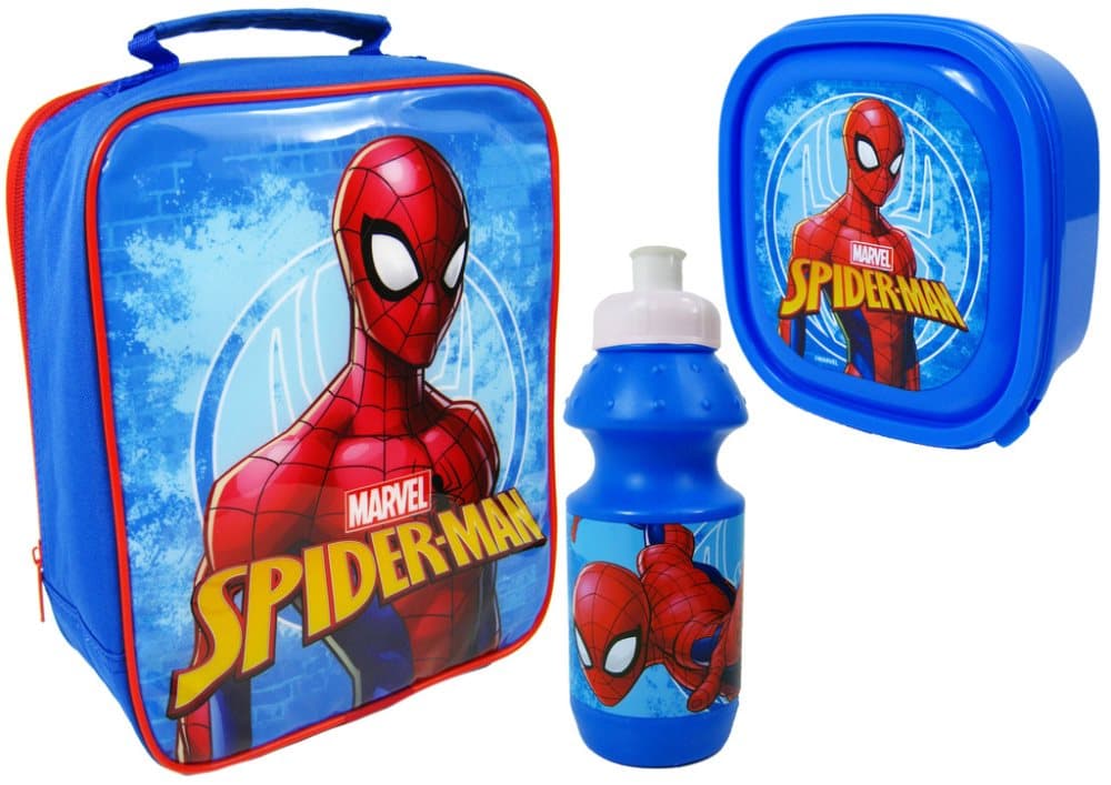 Spiderman Spider Man taske med madkasse og vandflaske