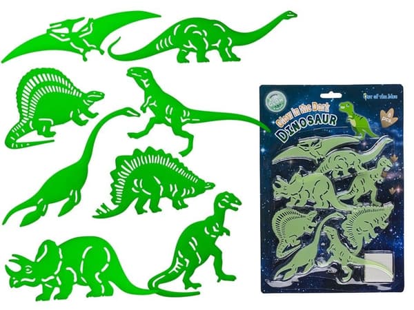 8-pakning Dinosaur Fluorescerende glød i mørket dekorasjon