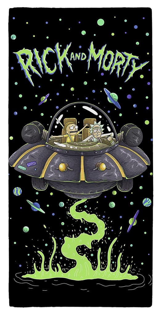 Rick and Morty UFO Håndklædet bad håndklæde 100% bomuld