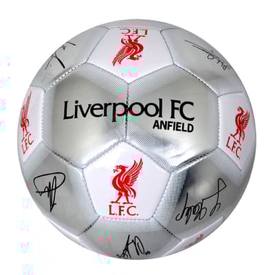 Liverpool Silver Signature Football Autographs Sports Ball Size 5
