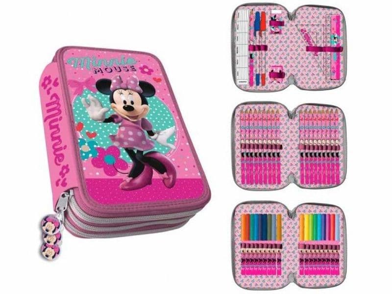 Disney Minnie Mouse 43-pieces Penaaleita Triple School Set Pencil Case