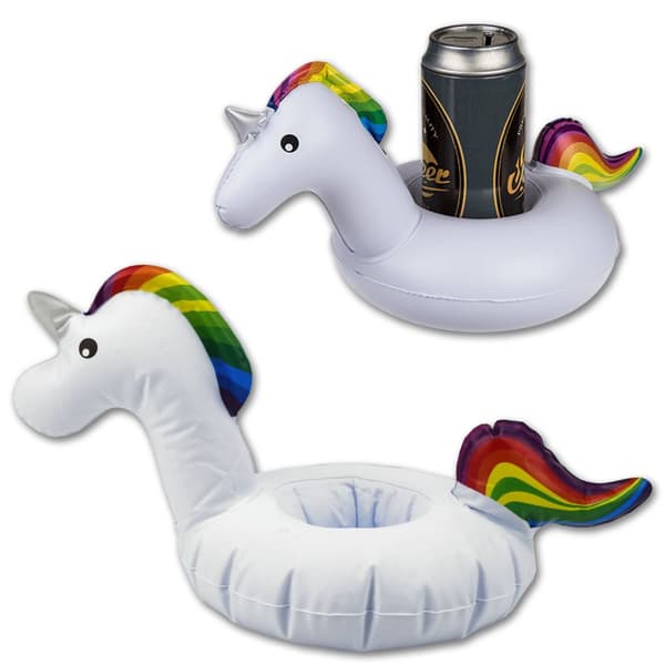 2-pakning oppblåsbar regnbue enhjørning drikkebeholder holder drink relax