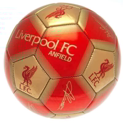 Liverpool Signature Football Autographs Sports Ball Size 5 Gold/Red