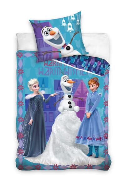 Disney Frost Frozen Warm Wishes Sovepose Sengesæt 140x200 + 70x80 cm